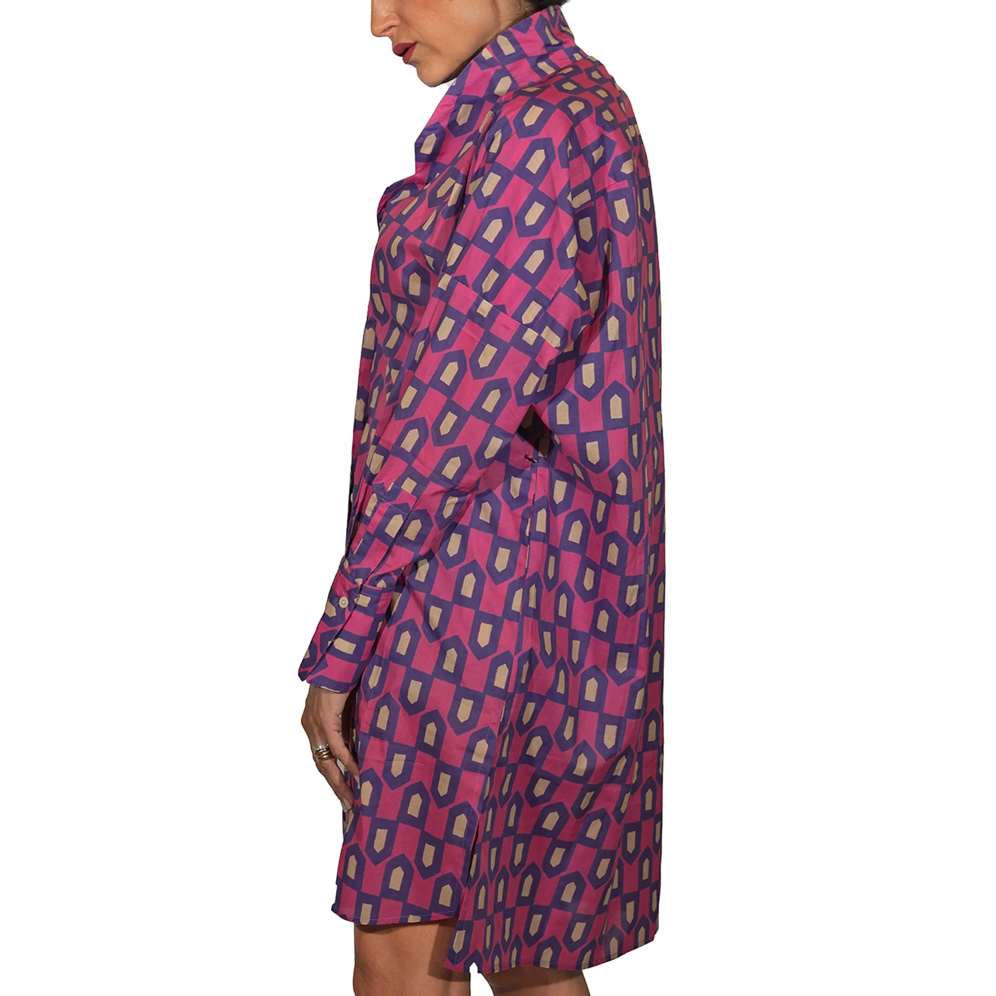 Cotton Trench Dress Purple - Shop Now!