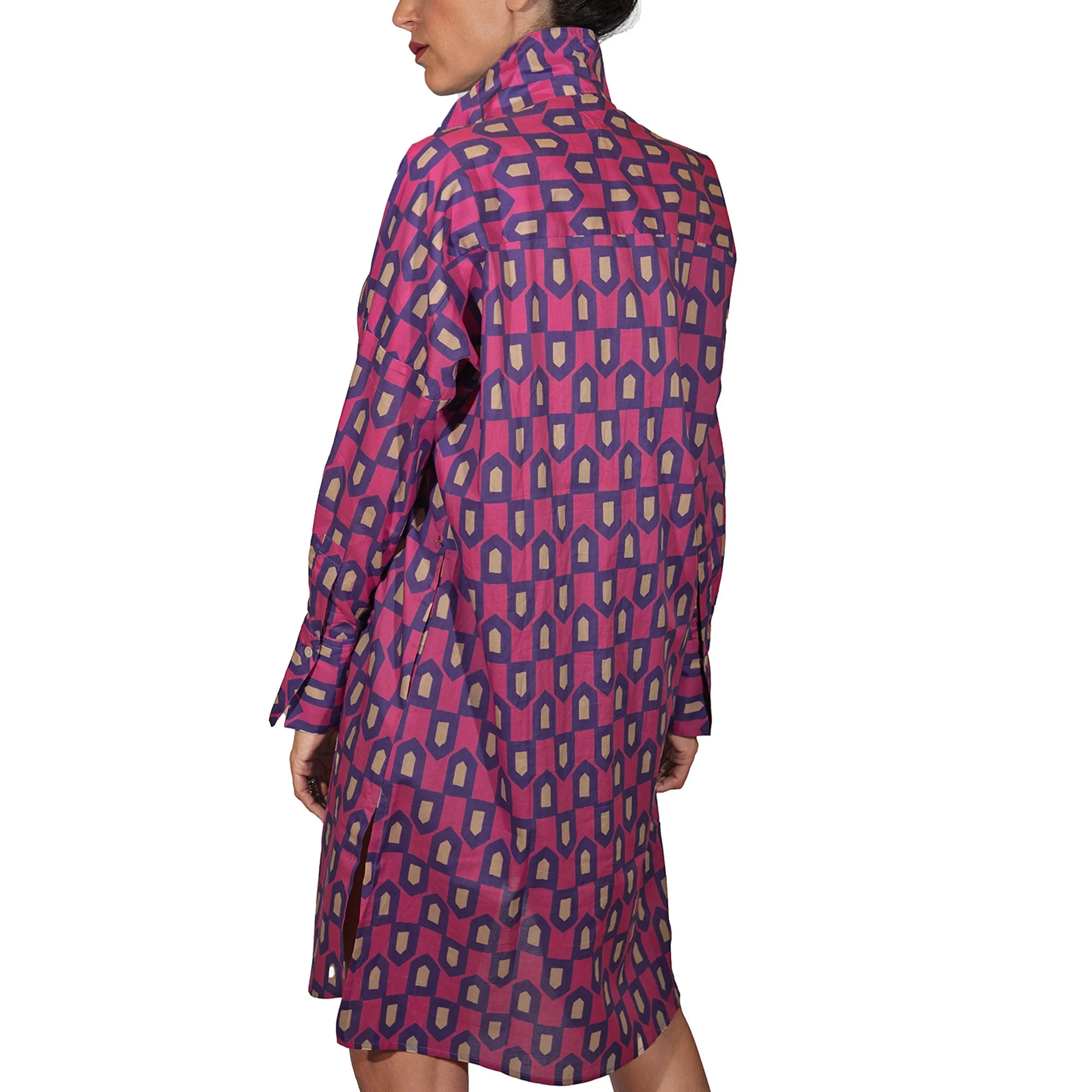 Cotton Trench Dress Purple - Shop Now!