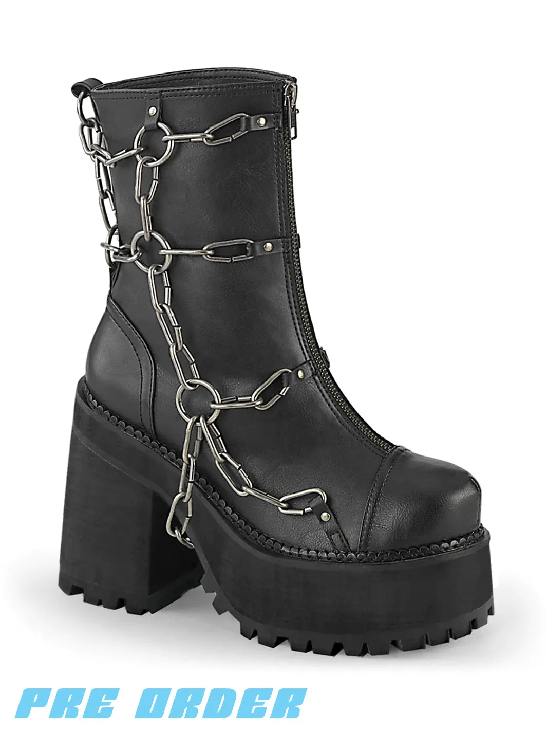 Demonia Assault-66 - Black Vegan Leather Pre Order