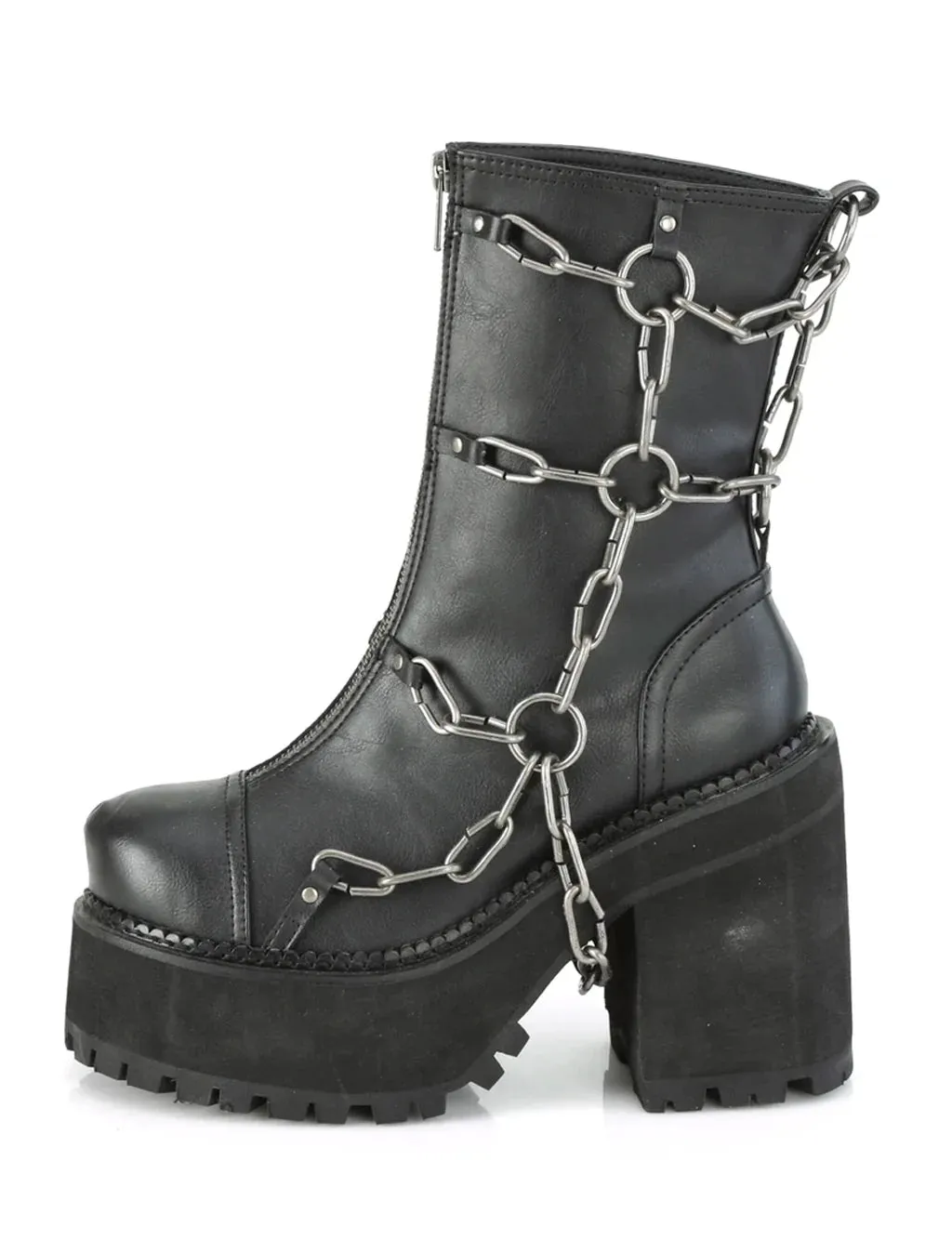 Demonia Assault-66 - Black Vegan Leather Pre Order