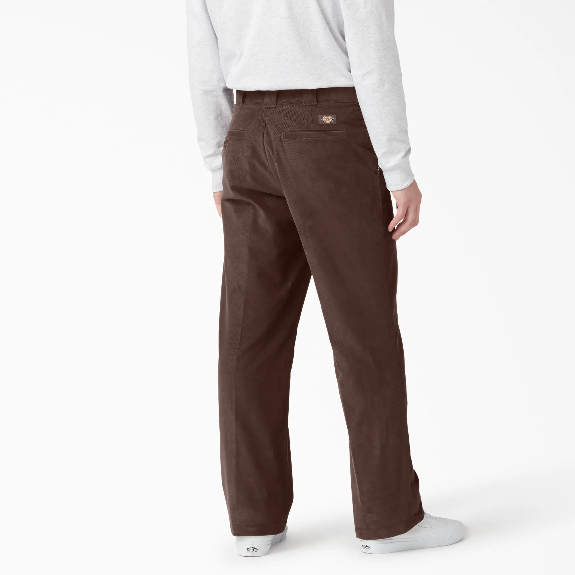 Dickies chocolate brown corduroy pants flat front.