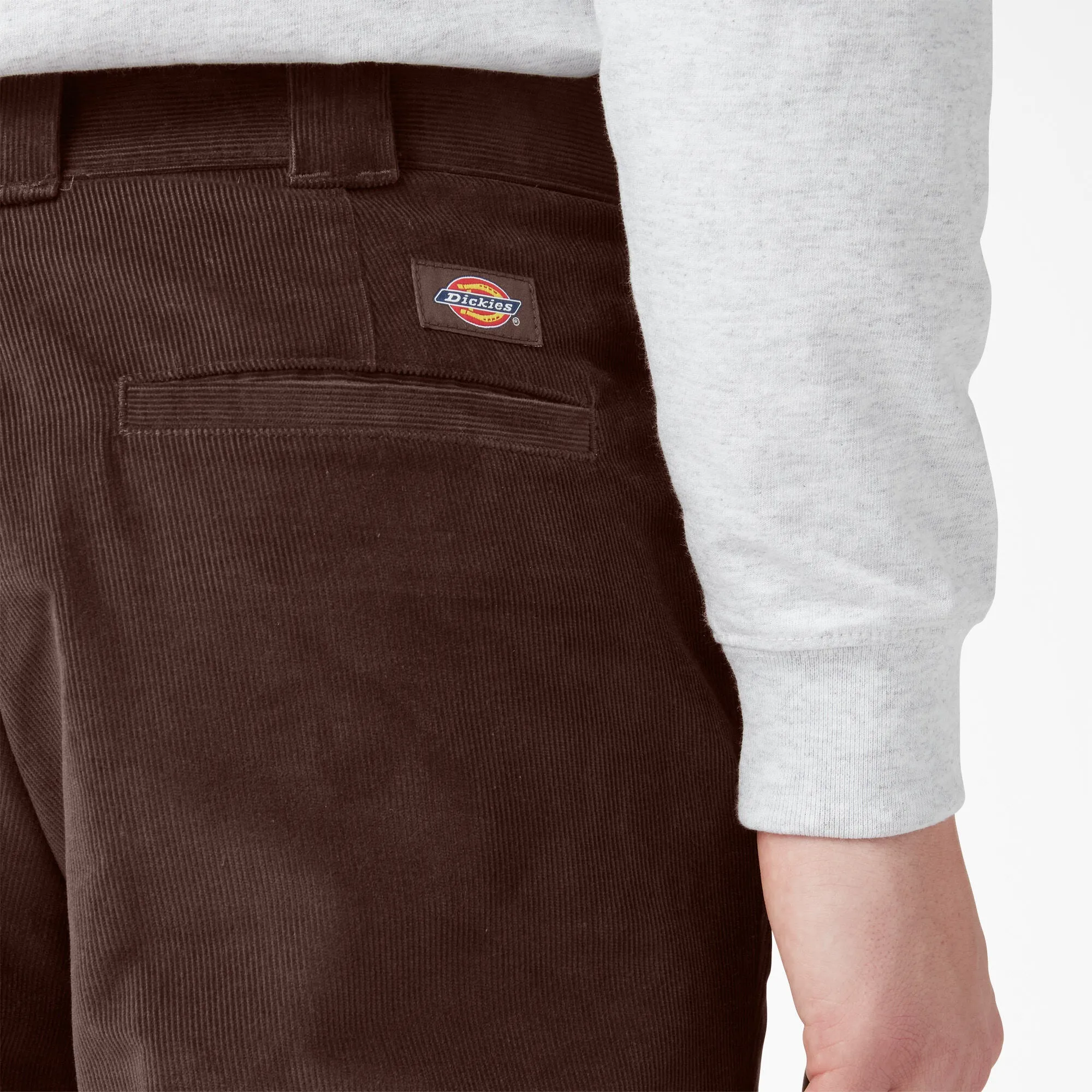 Dickies chocolate brown corduroy pants flat front.