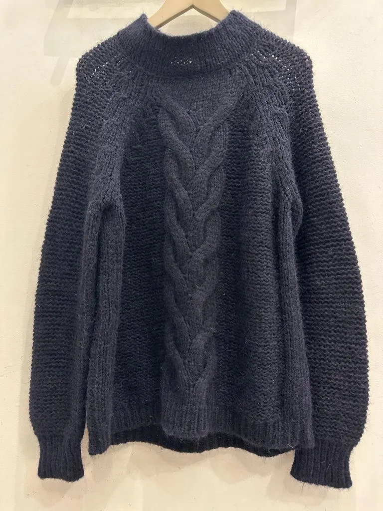 Dolcevita navy wool sweater