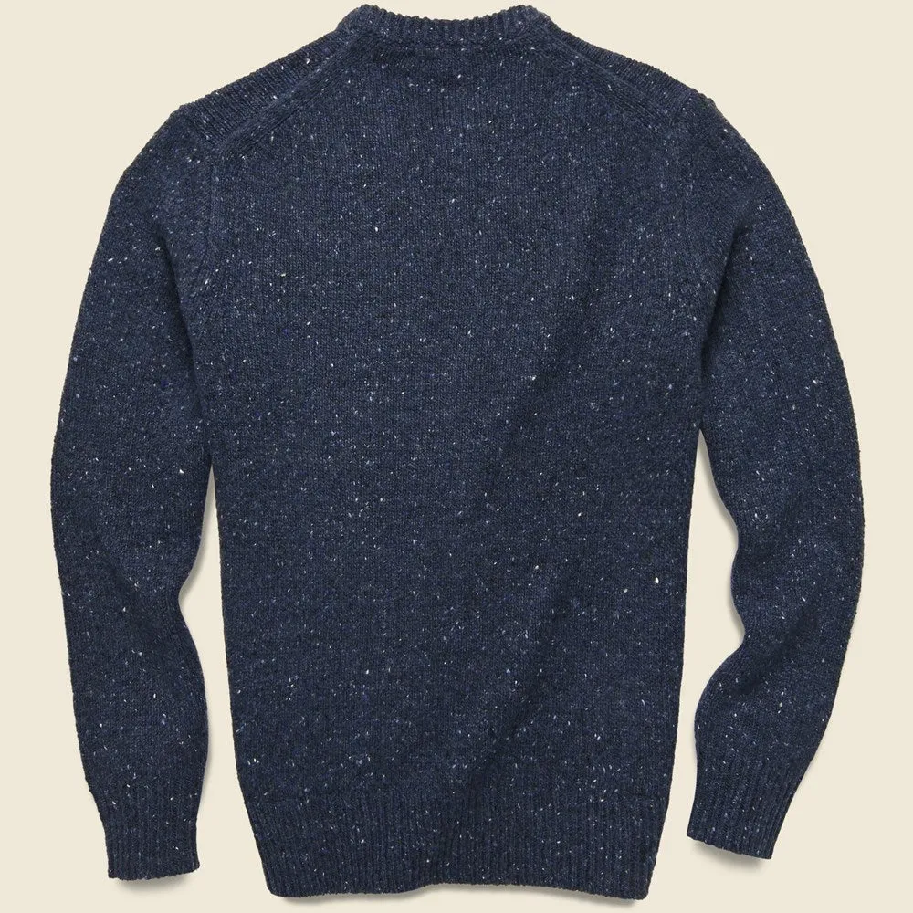 Donegal Wool Sweater - Navy