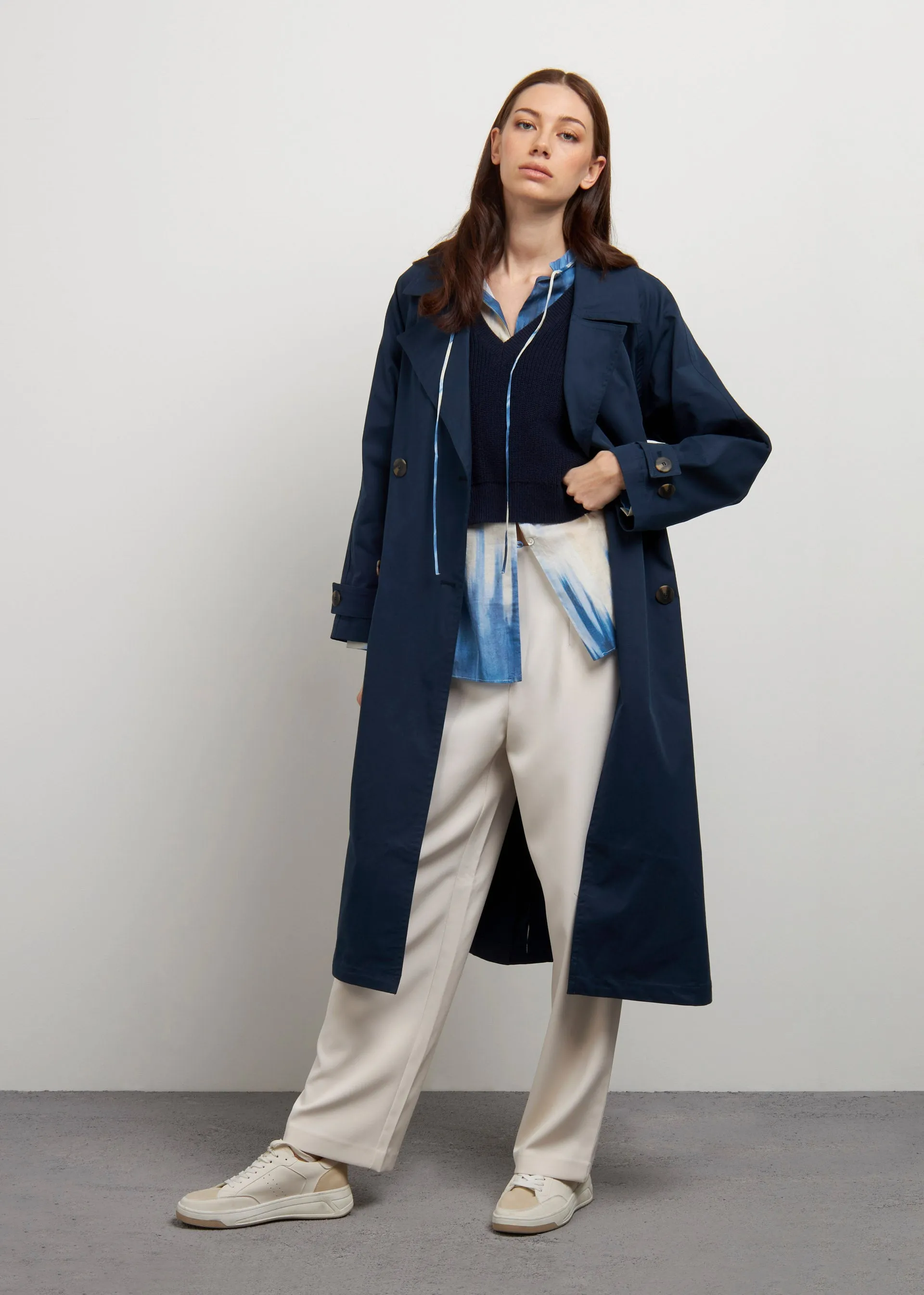 Double-breasted trench coat