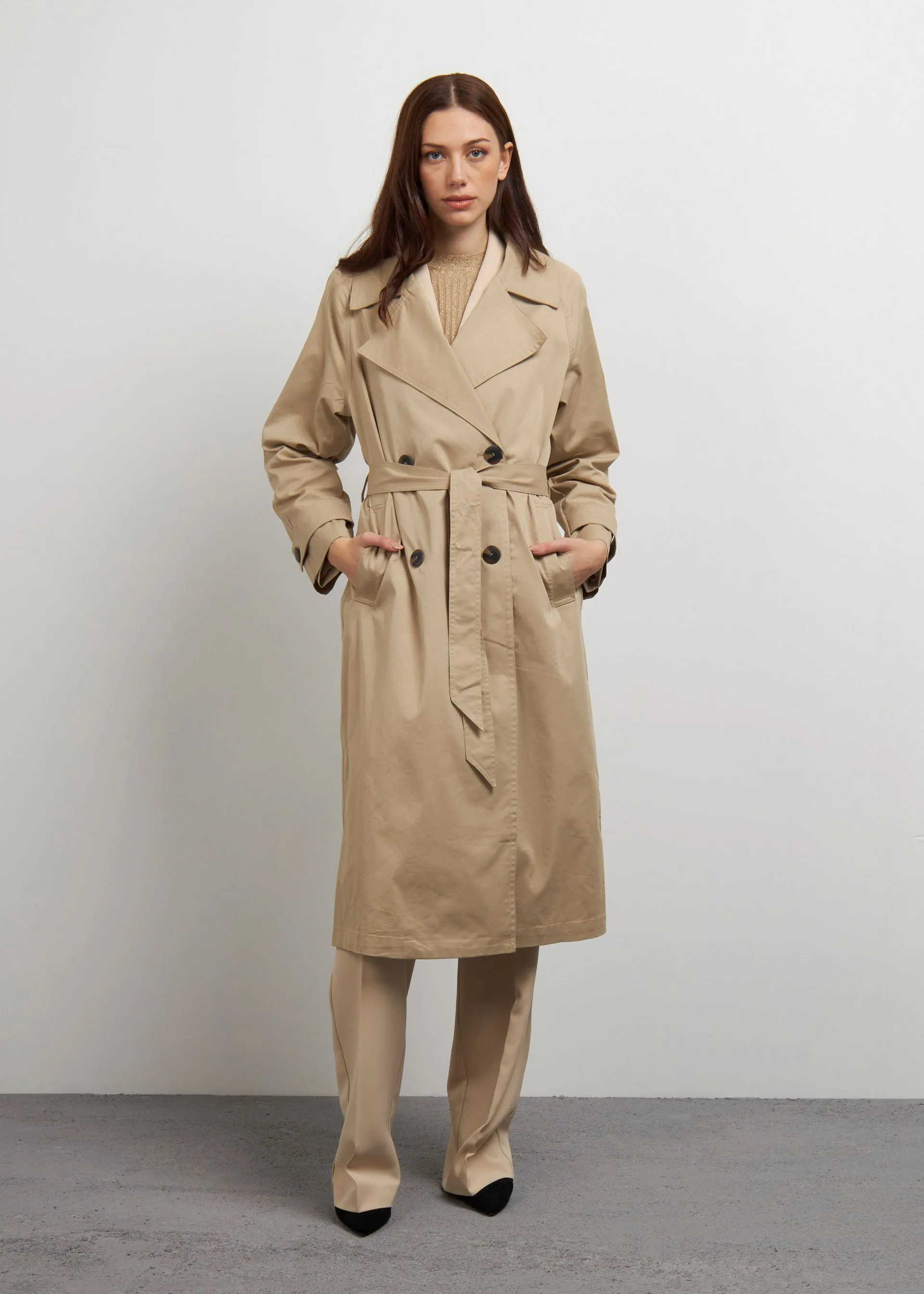 Double-breasted trench coat