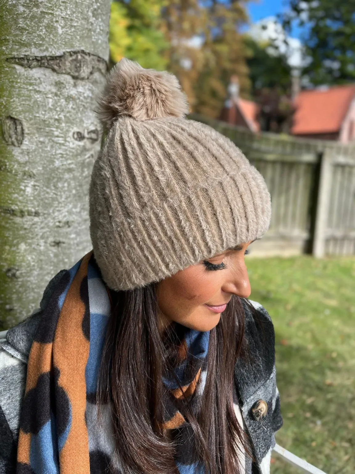 Elora Fluffy Knit Hat