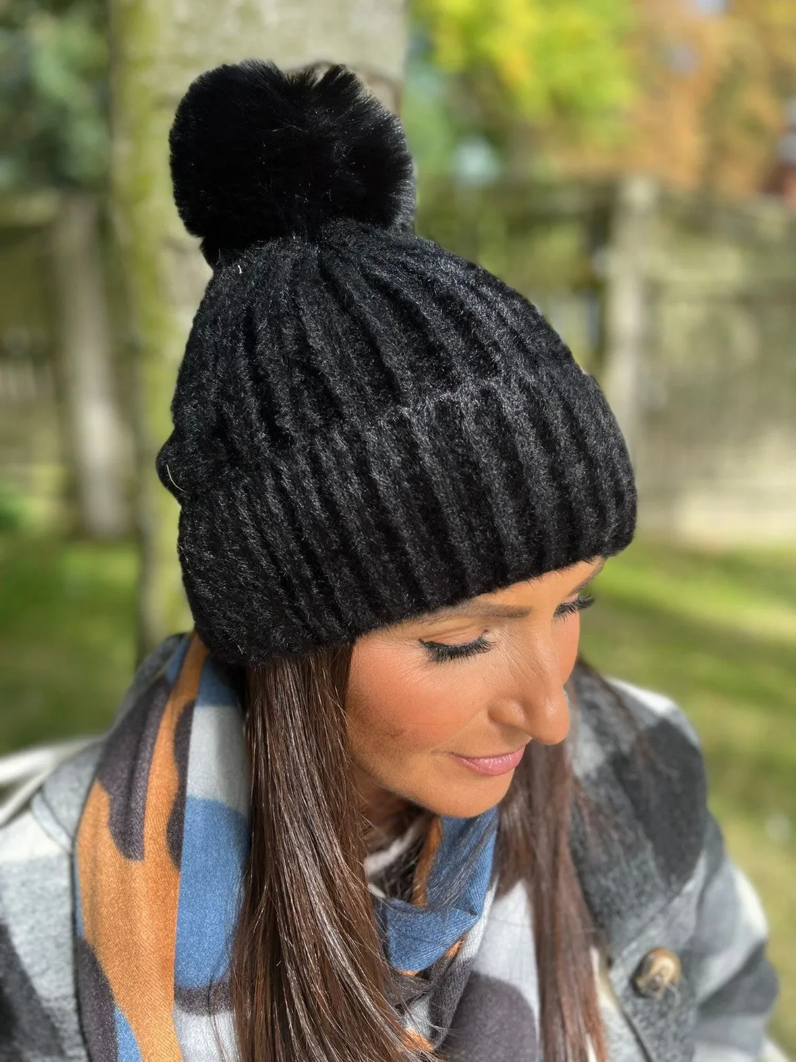 Elora Fluffy Knit Hat