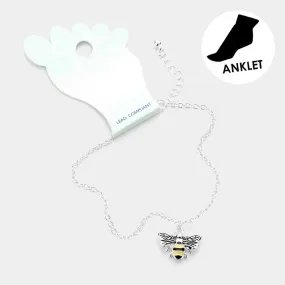 Enamel Honey Bee Charm Anklet by iLLASPARKZ