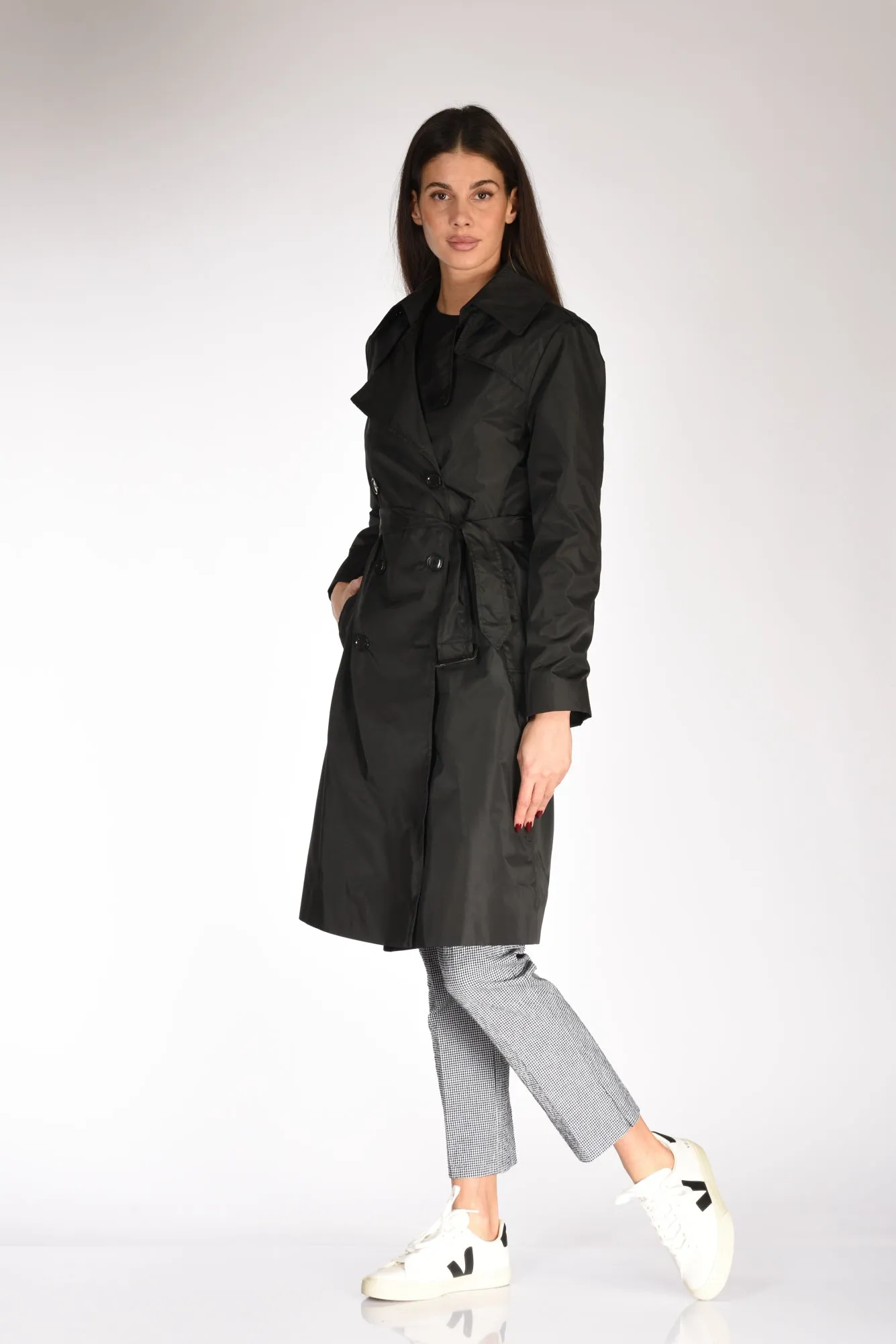 Five Black Waist Trench for Women