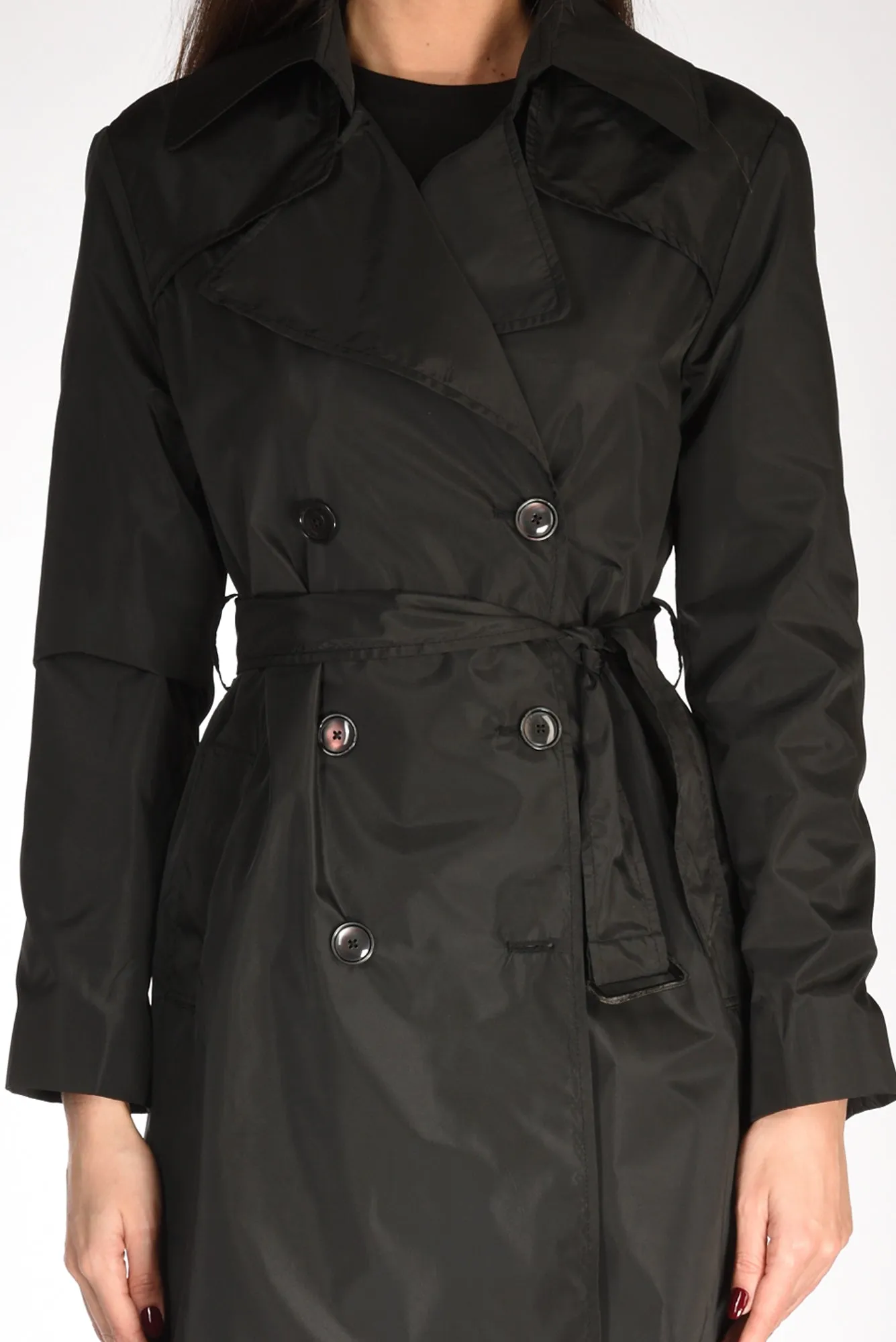 Five Black Waist Trench for Women