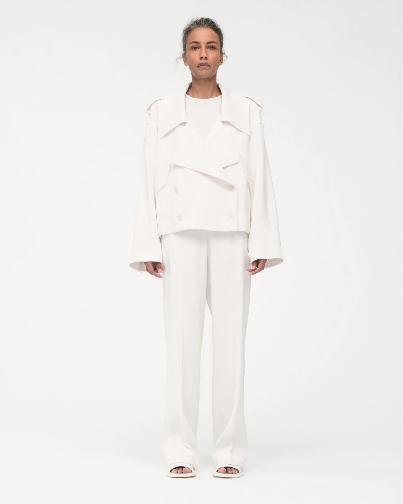 Fluid Cropped Trench - Search Result: Stylish and Versatile Women's Trench Coat