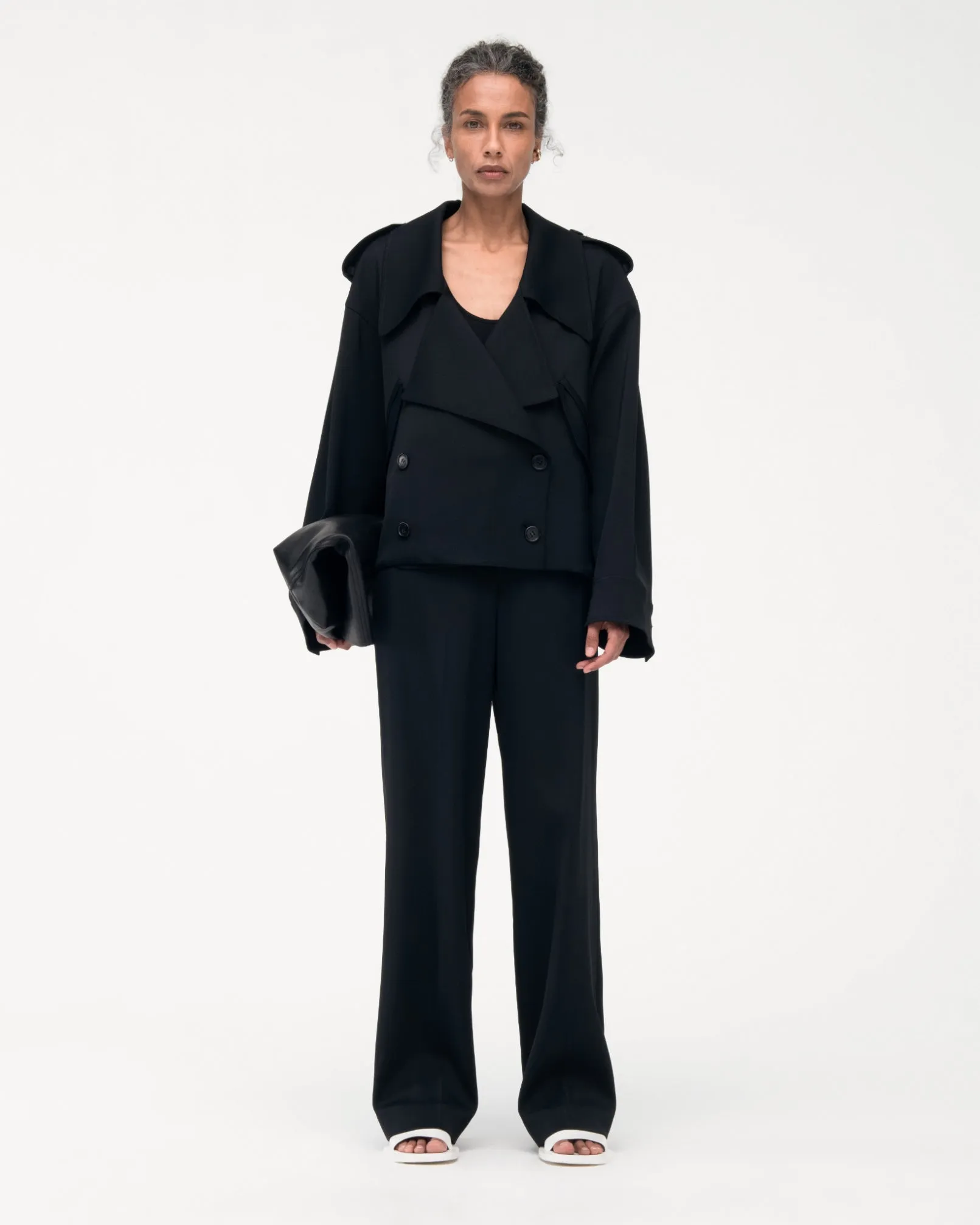 Fluid Cropped Trench - Search Result: Stylish and Versatile Women's Trench Coat