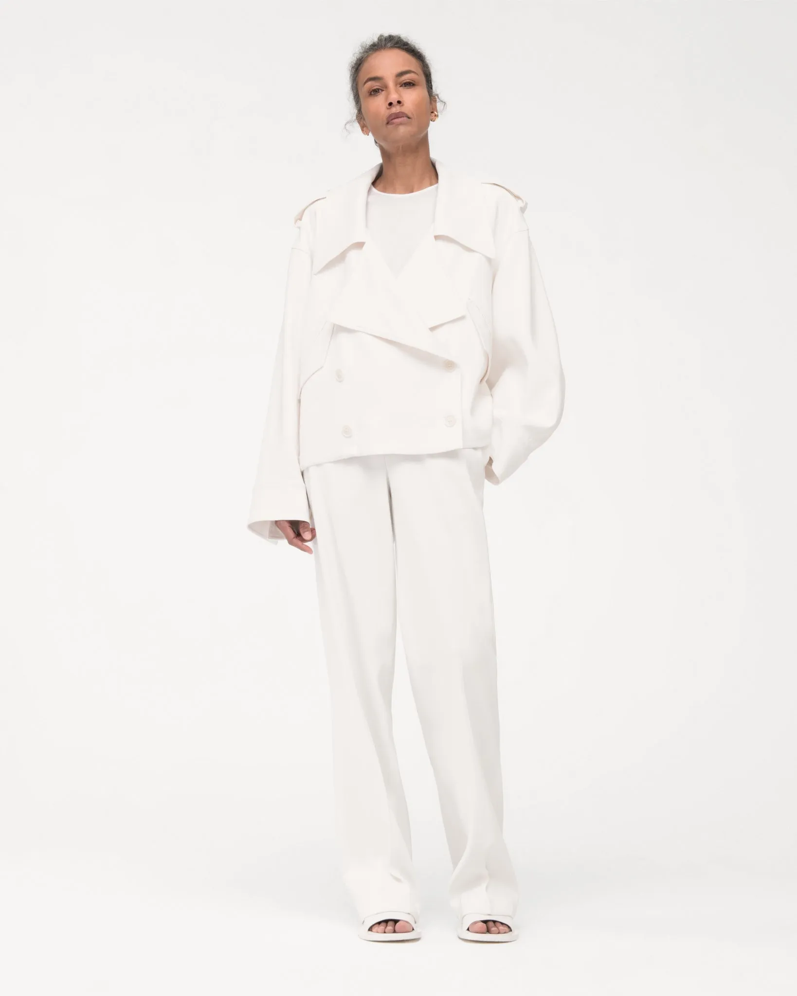 Fluid Cropped Trench - Search Result: Stylish and Versatile Women's Trench Coat