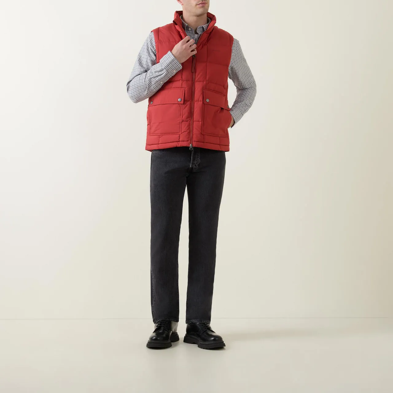 GANT Mid Quilted Down Vest - Red