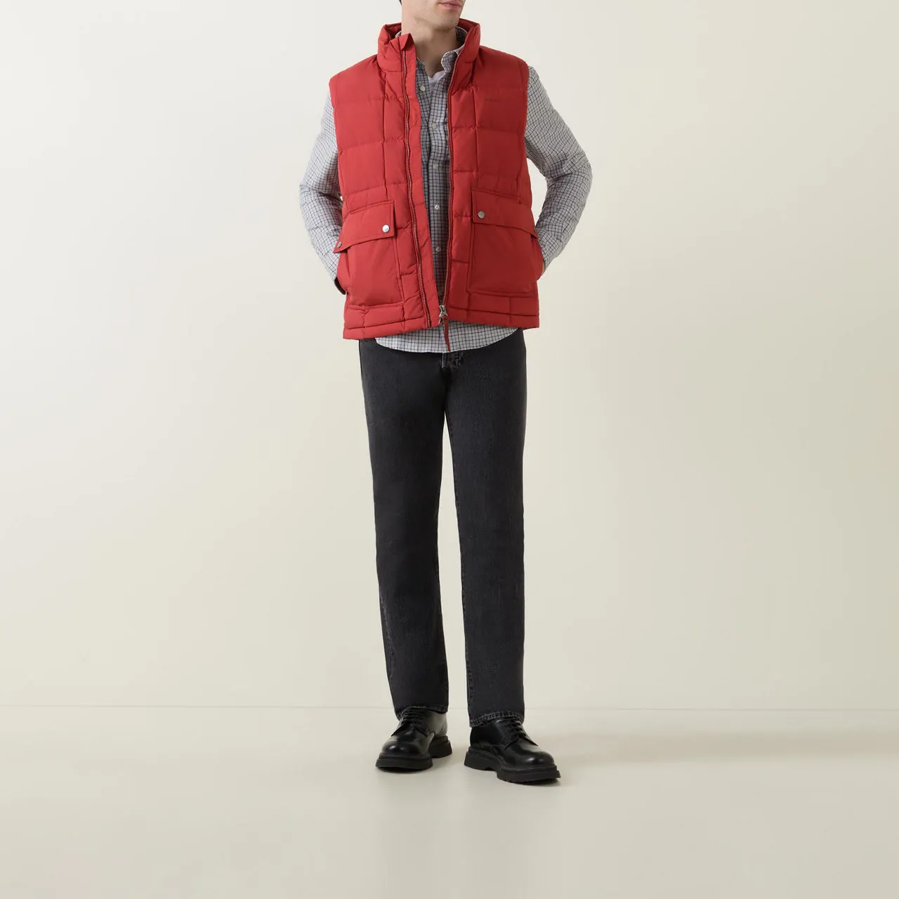 GANT Mid Quilted Down Vest - Red