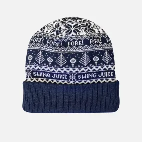 Golf Fairisle Navy Knit Beanie - Unisex, One Size