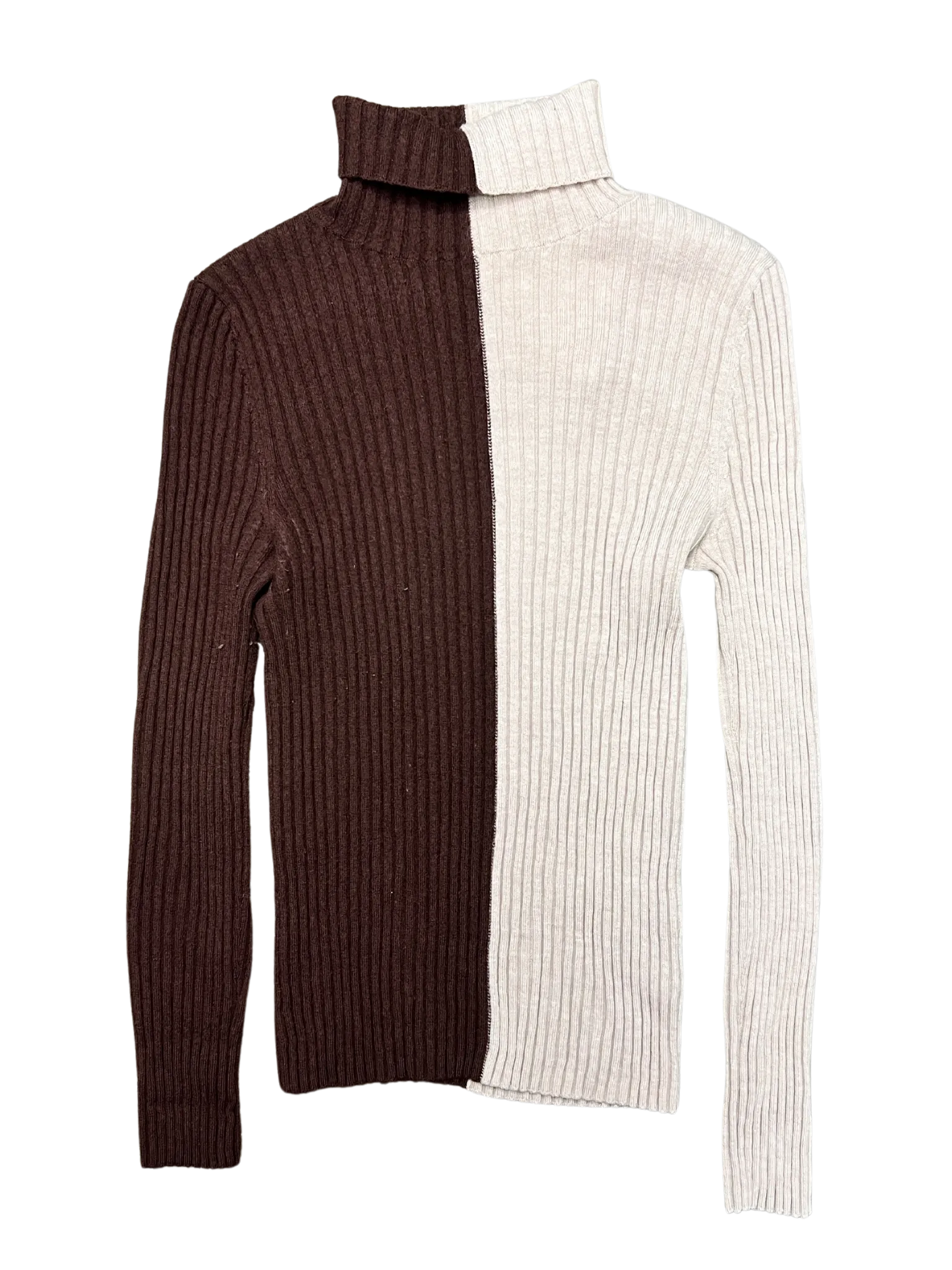 Gorman Size 10 Two-Toned Brown Rib Knit Top.