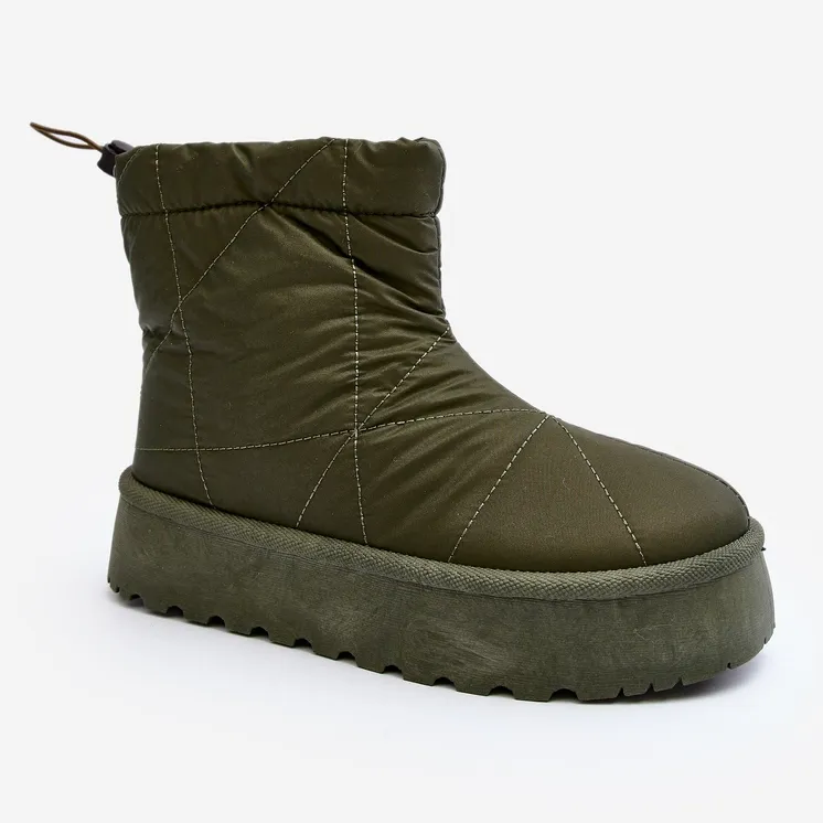 Green Fionia Women's Snow Boots On A Massive Platform