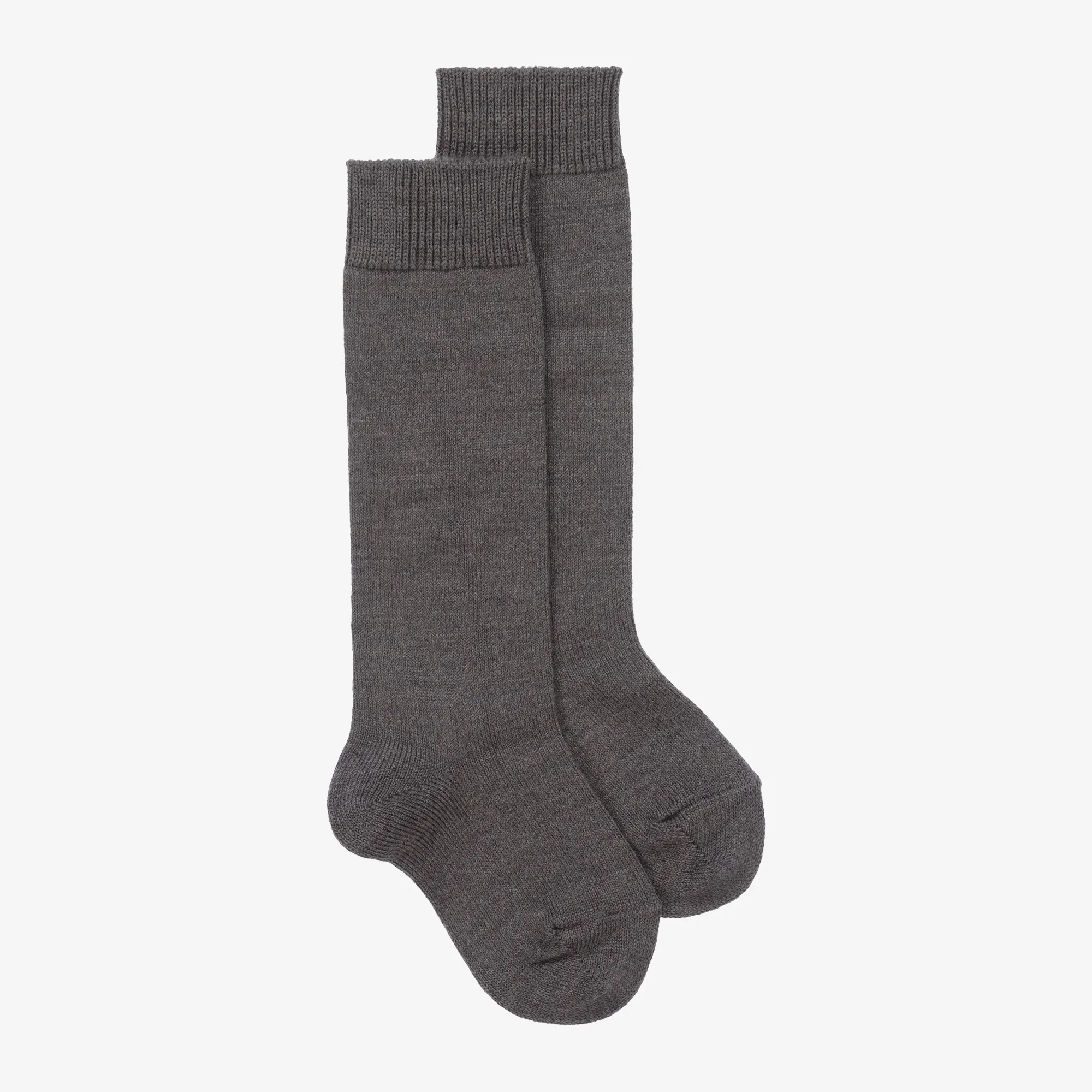 Grey Knee High Wool Socks