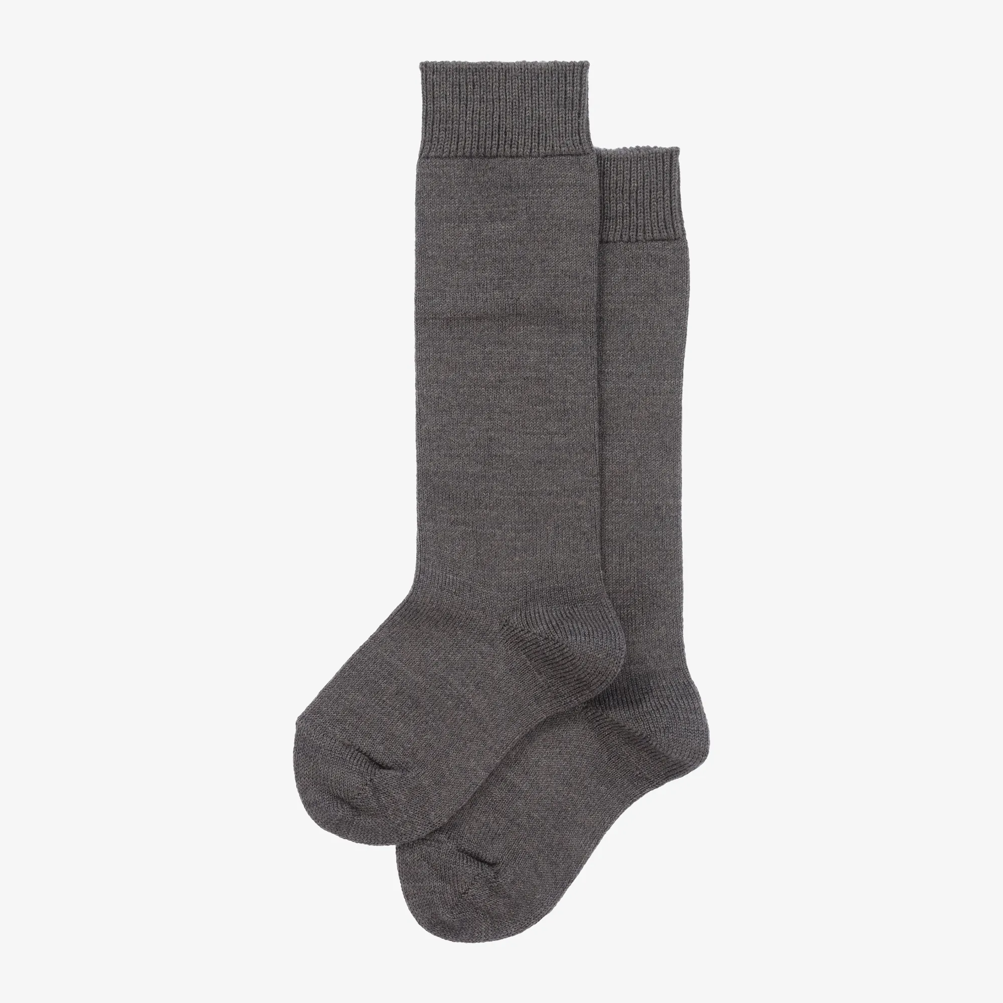 Grey Knee High Wool Socks