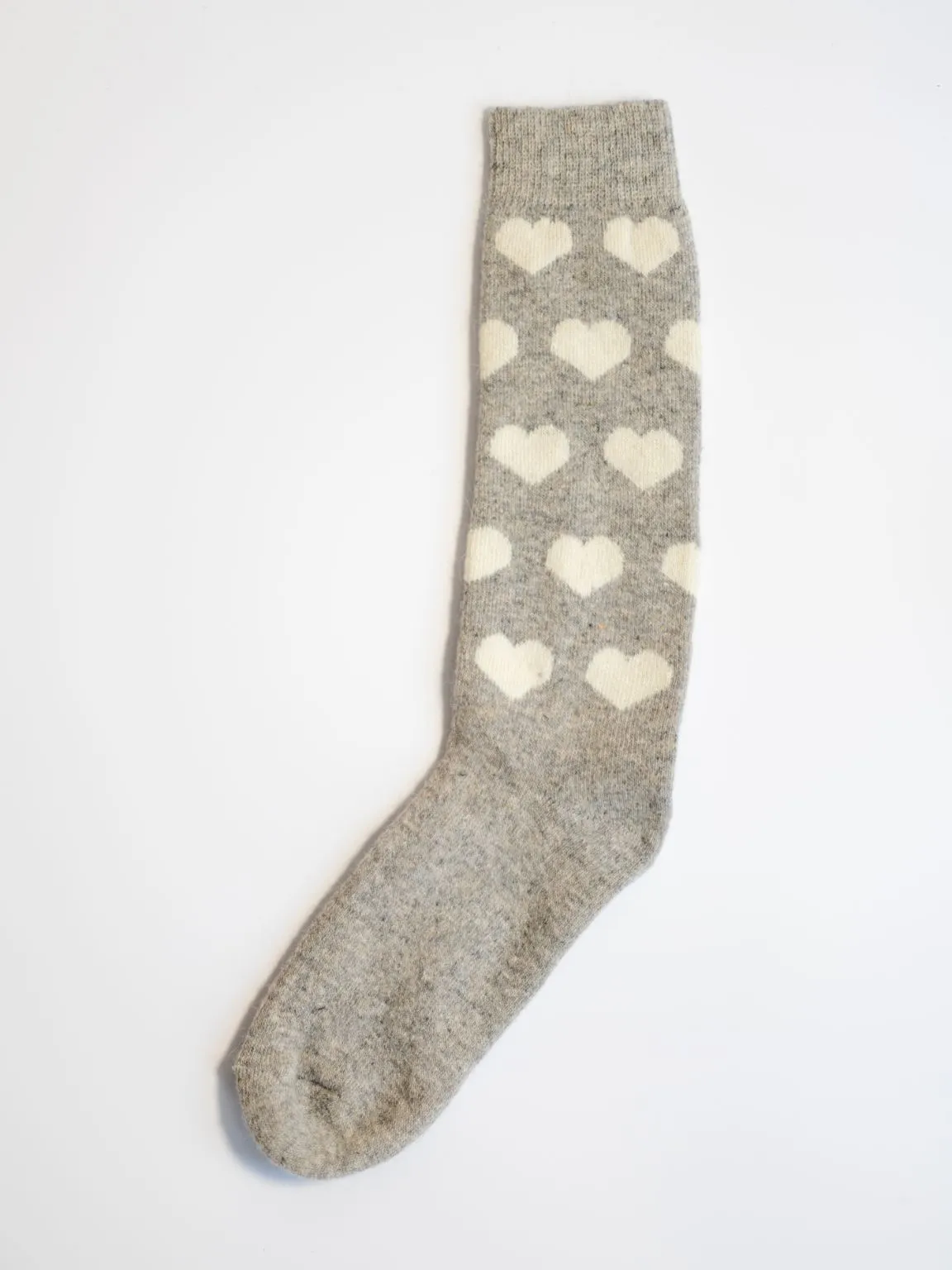 Grey Knit Wool-blend Cozy Socks