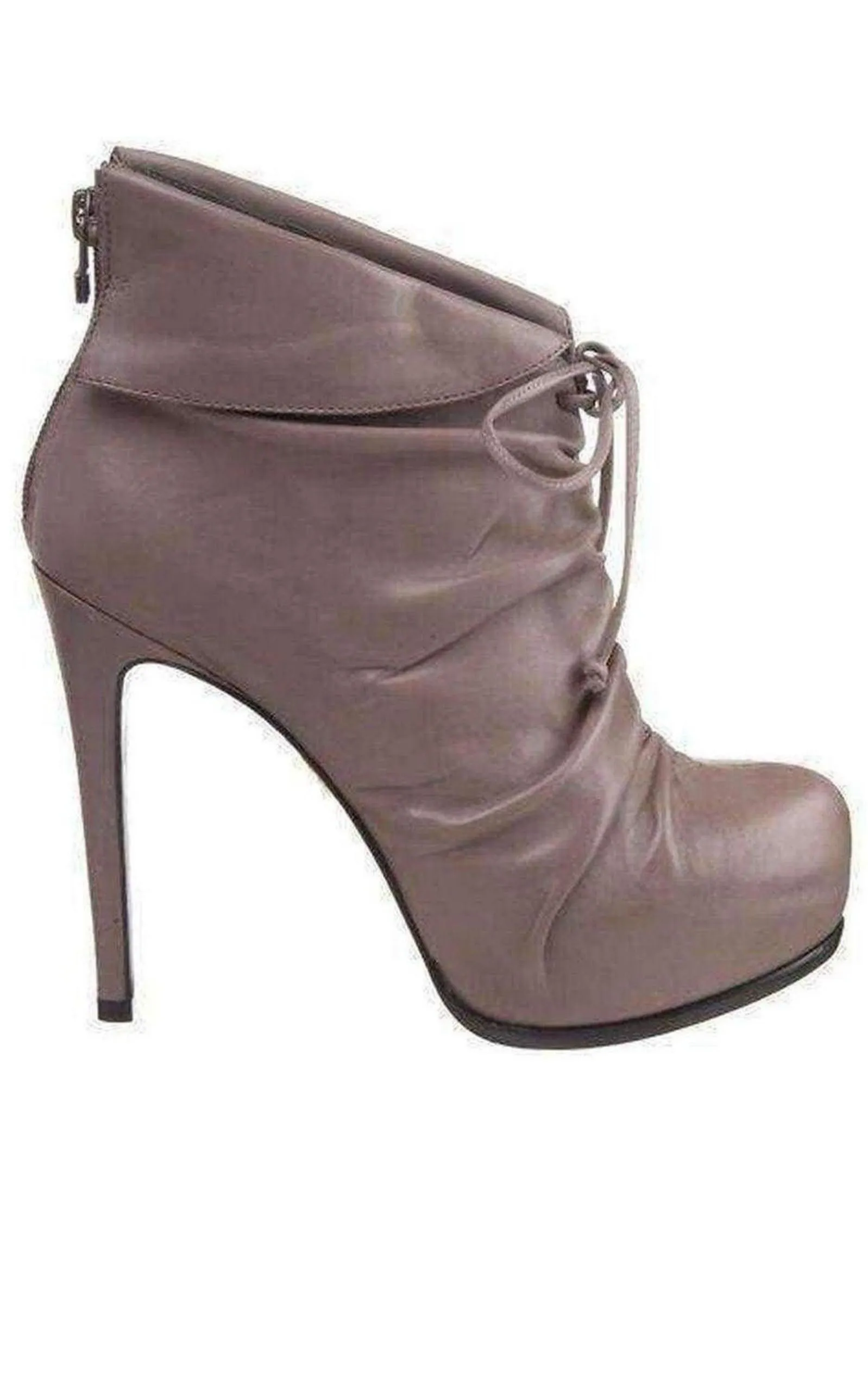 Grey Leather Asas  Ankle Boots