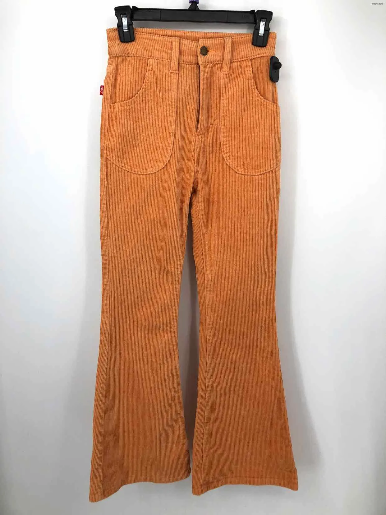 HAMMIES Orange Corduroy Pants - Flare Style, High Rise, Size 24 (XS)