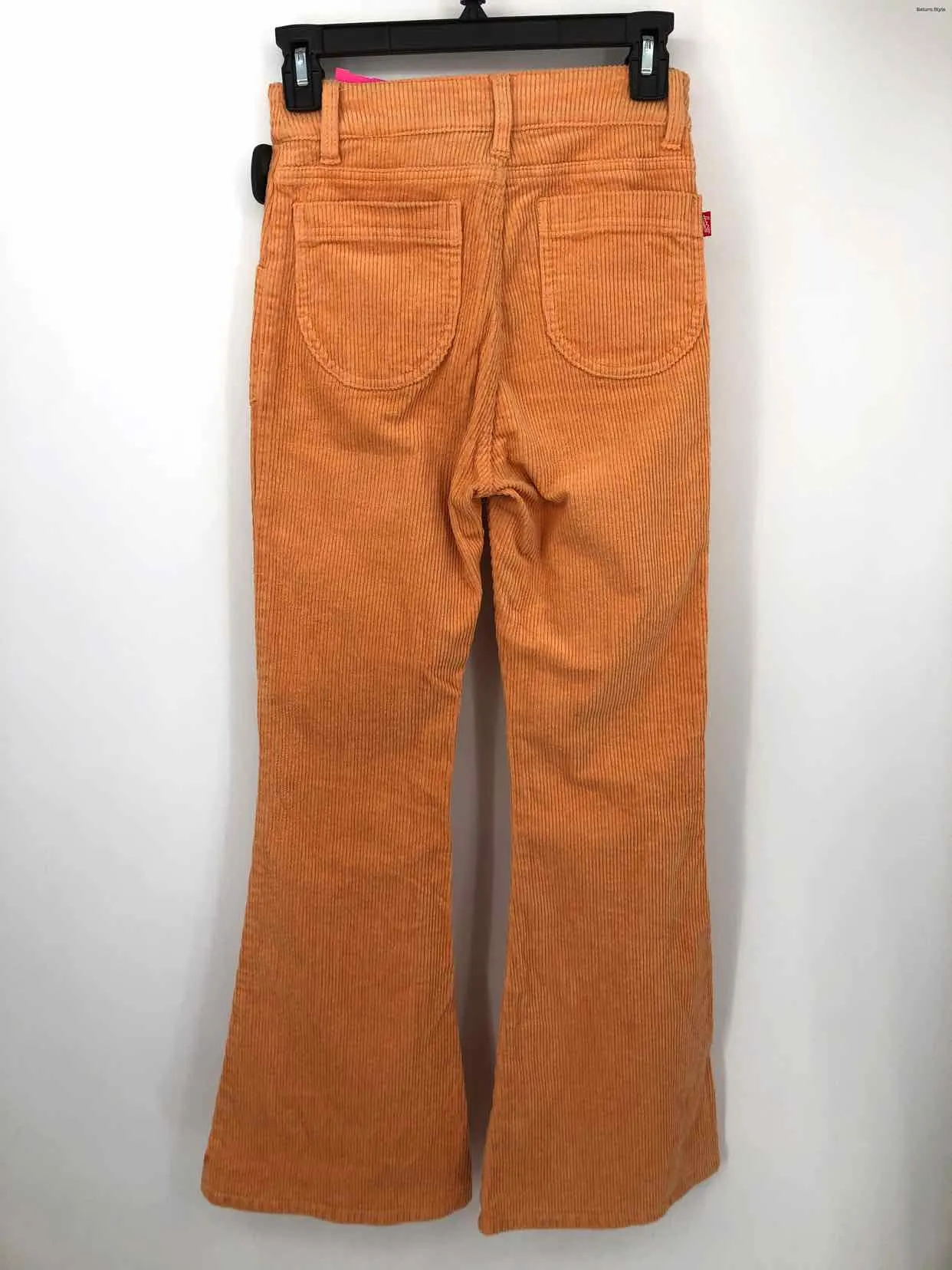 HAMMIES Orange Corduroy Pants - Flare Style, High Rise, Size 24 (XS)