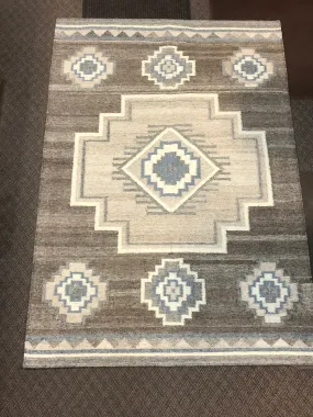 Handwoven natural color wool rug #29274