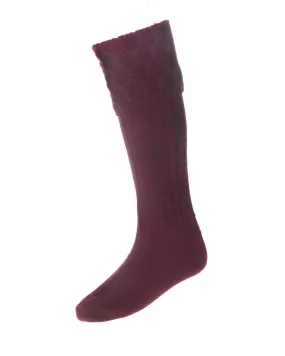 House Of Cheviot Lewis Range - Burgundy socks