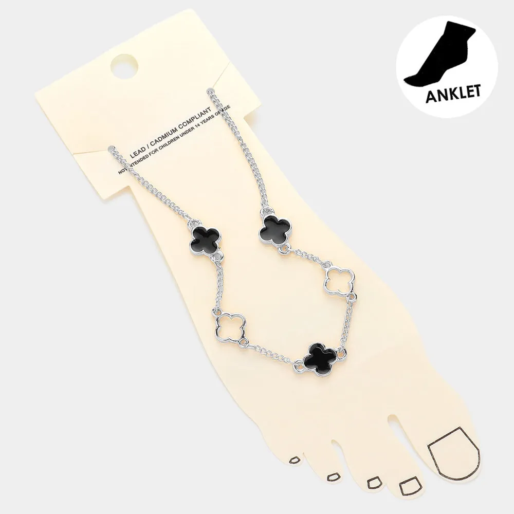 iLLASPARKZ Enamel Quatrefoil Anklet