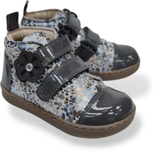 Infant Girls Grey Patent Multi Double Strap Boots, Petasil, Drean 21750-02.21 - on sale