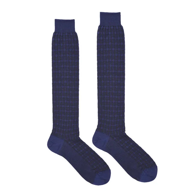 Jacquard long socks wool chopsticks men indigo