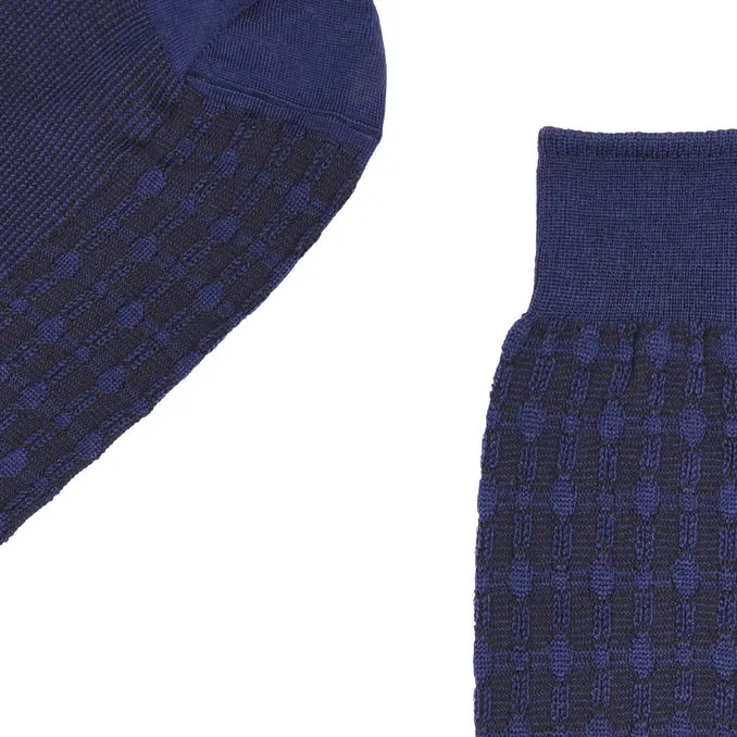 Jacquard long socks wool chopsticks men indigo