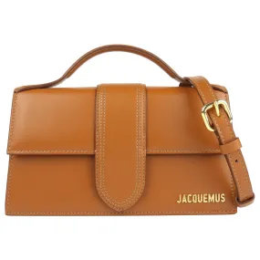 Jacquemus Brown Leather Le Raphia Le Grand Bambino Two Way Bag