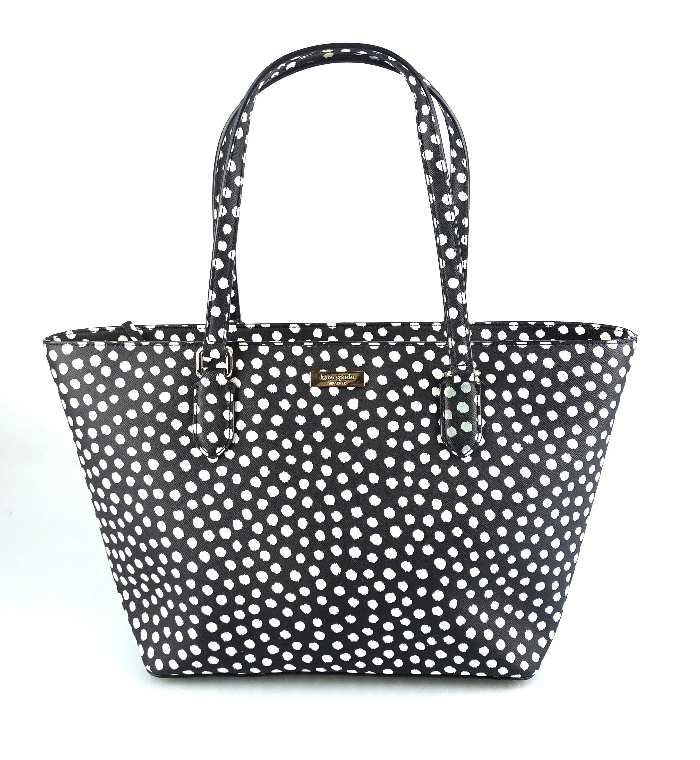 Kate Spade Laurel Way Black & White Polkadot Tote