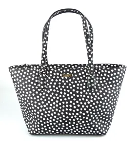 Kate Spade Laurel Way Black & White Polkadot Tote