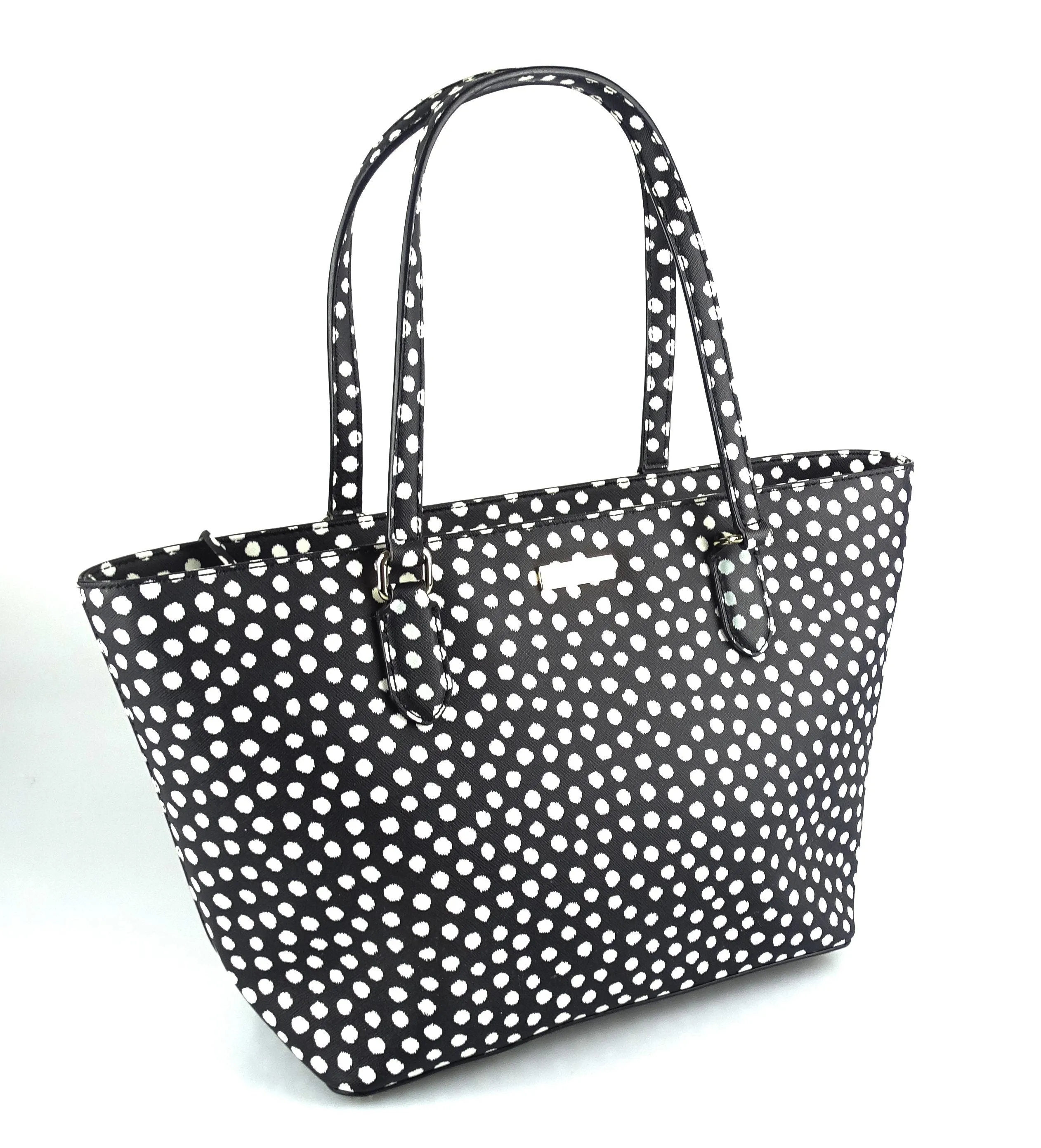 Kate Spade Laurel Way Black & White Polkadot Tote