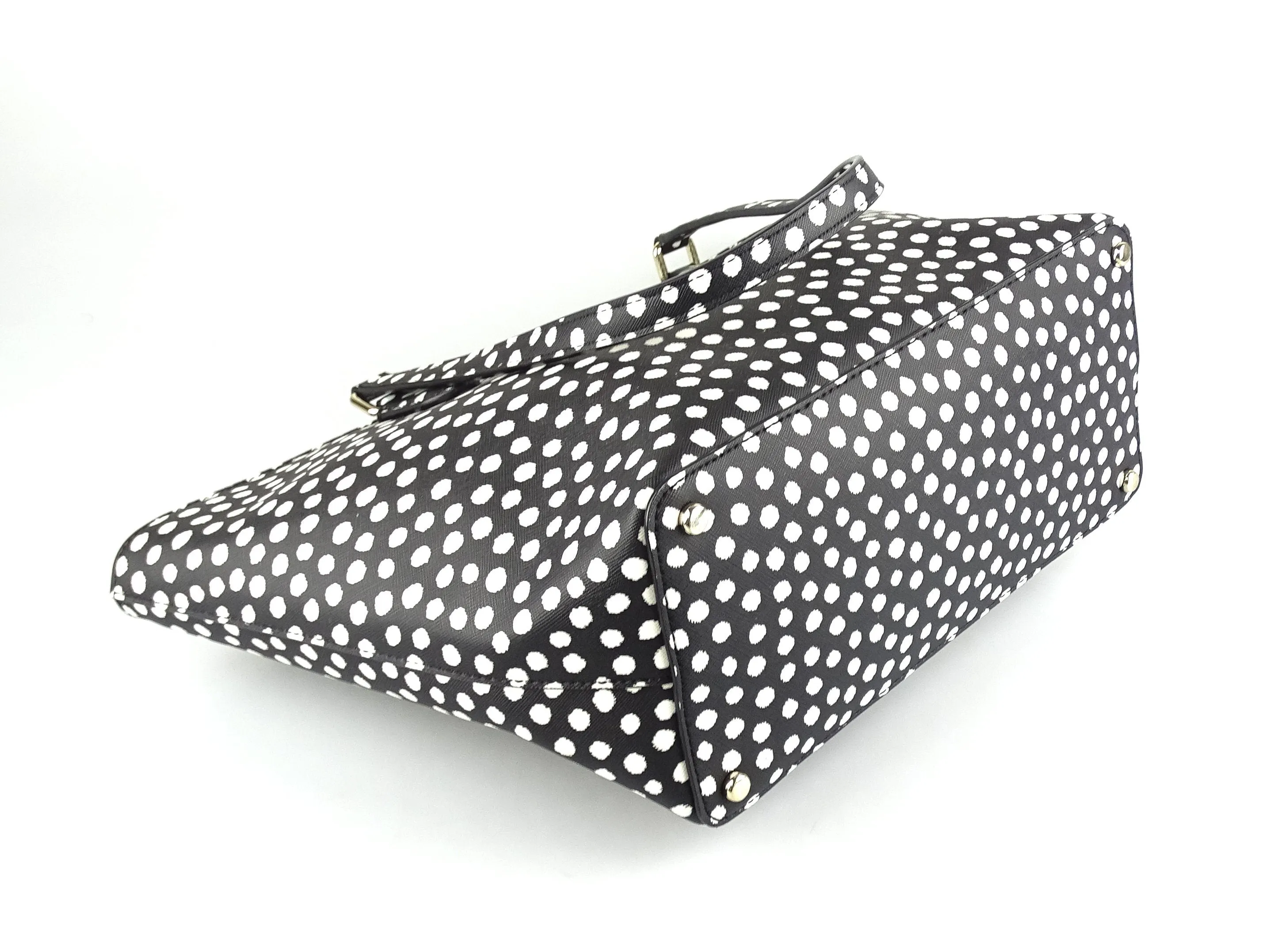 Kate Spade Laurel Way Black & White Polkadot Tote