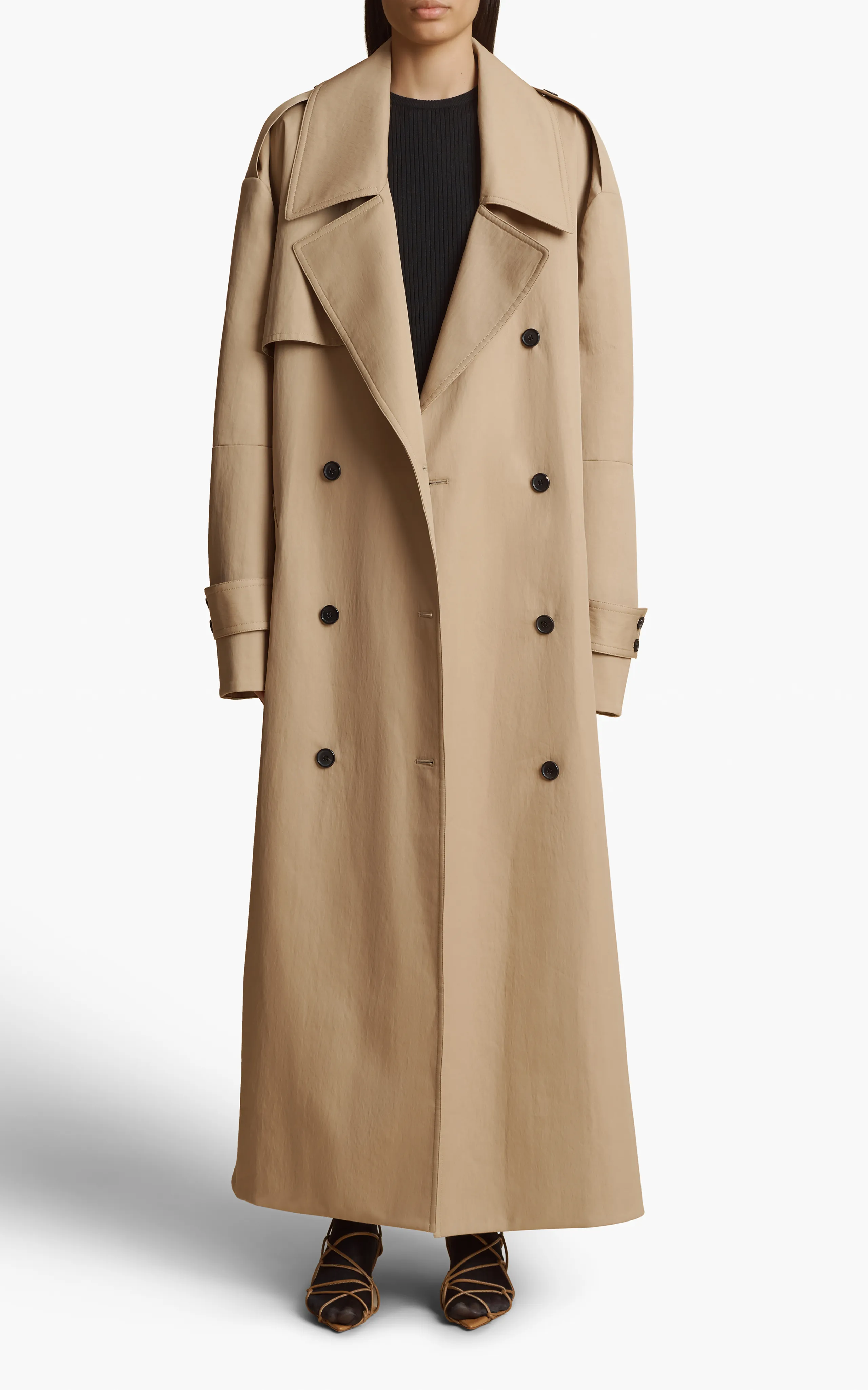 Khaite Maslow Cotton-Nylon Twill Trench Coat