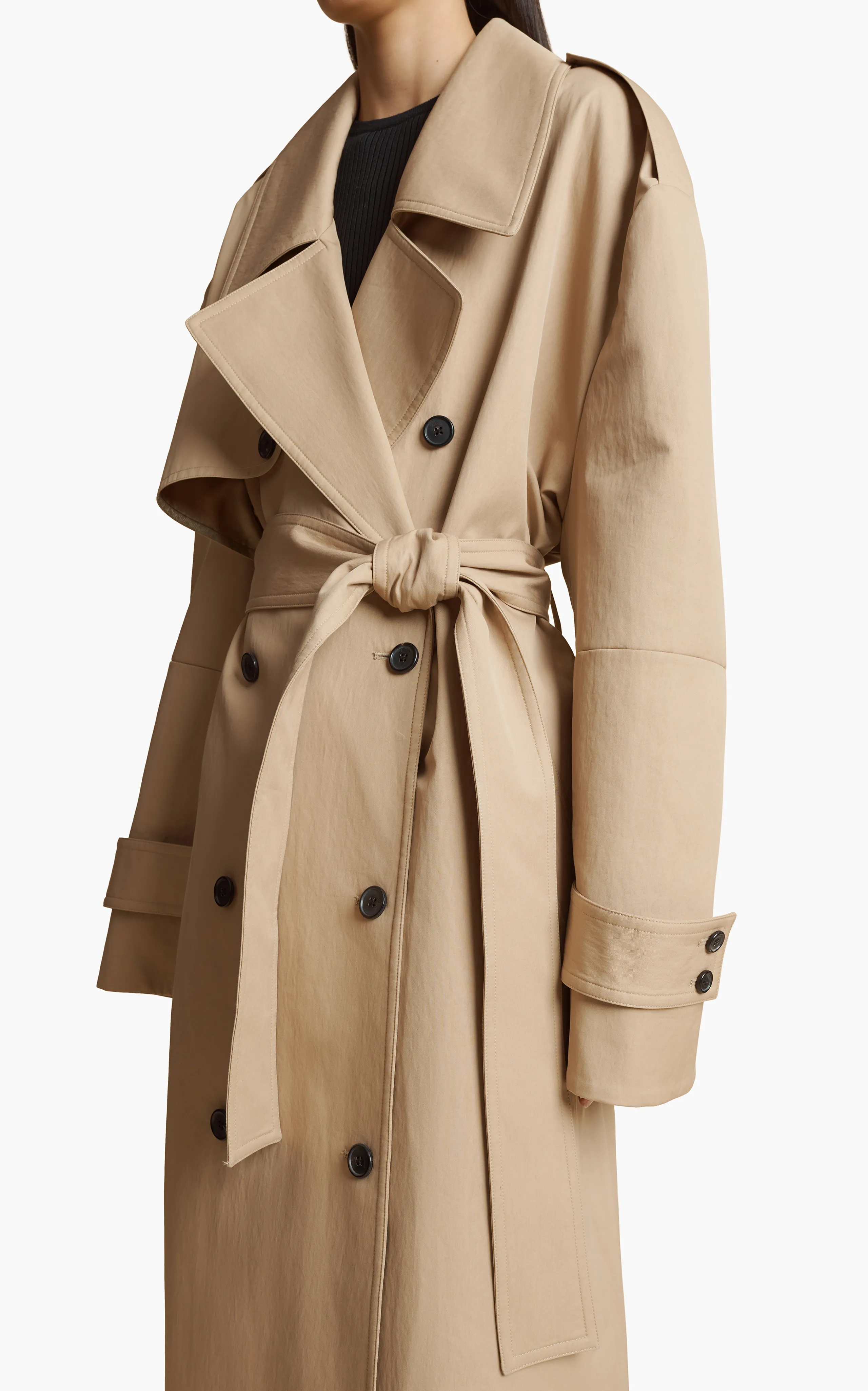 Khaite Maslow Cotton-Nylon Twill Trench Coat