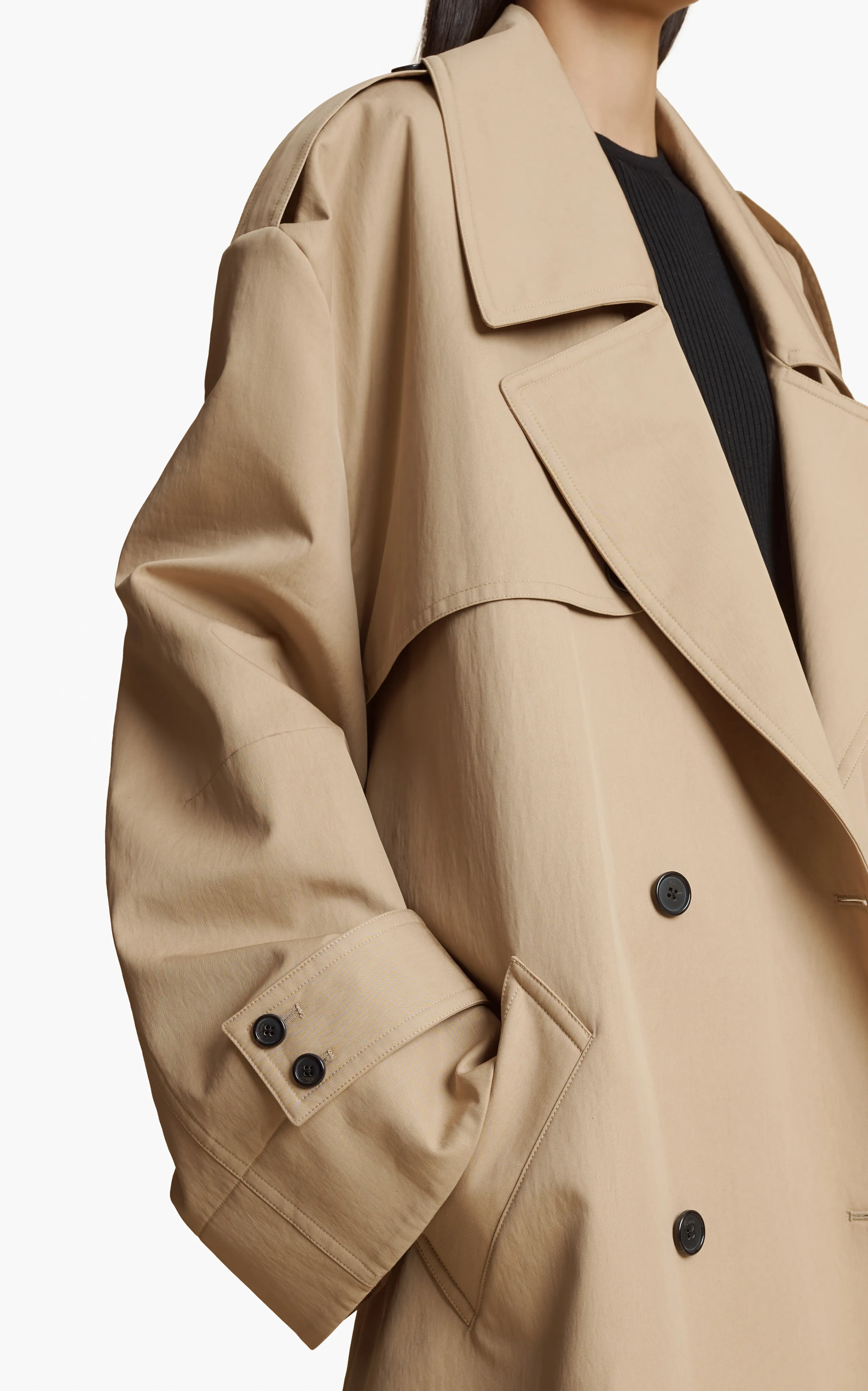 Khaite Maslow Cotton-Nylon Twill Trench Coat