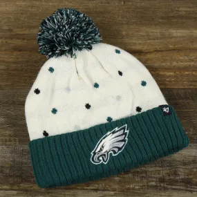 Kid's Philadelphia Eagles Polka Dot Winter Beanie | White Winter Beanie - Cuffed Pom Pom Hat