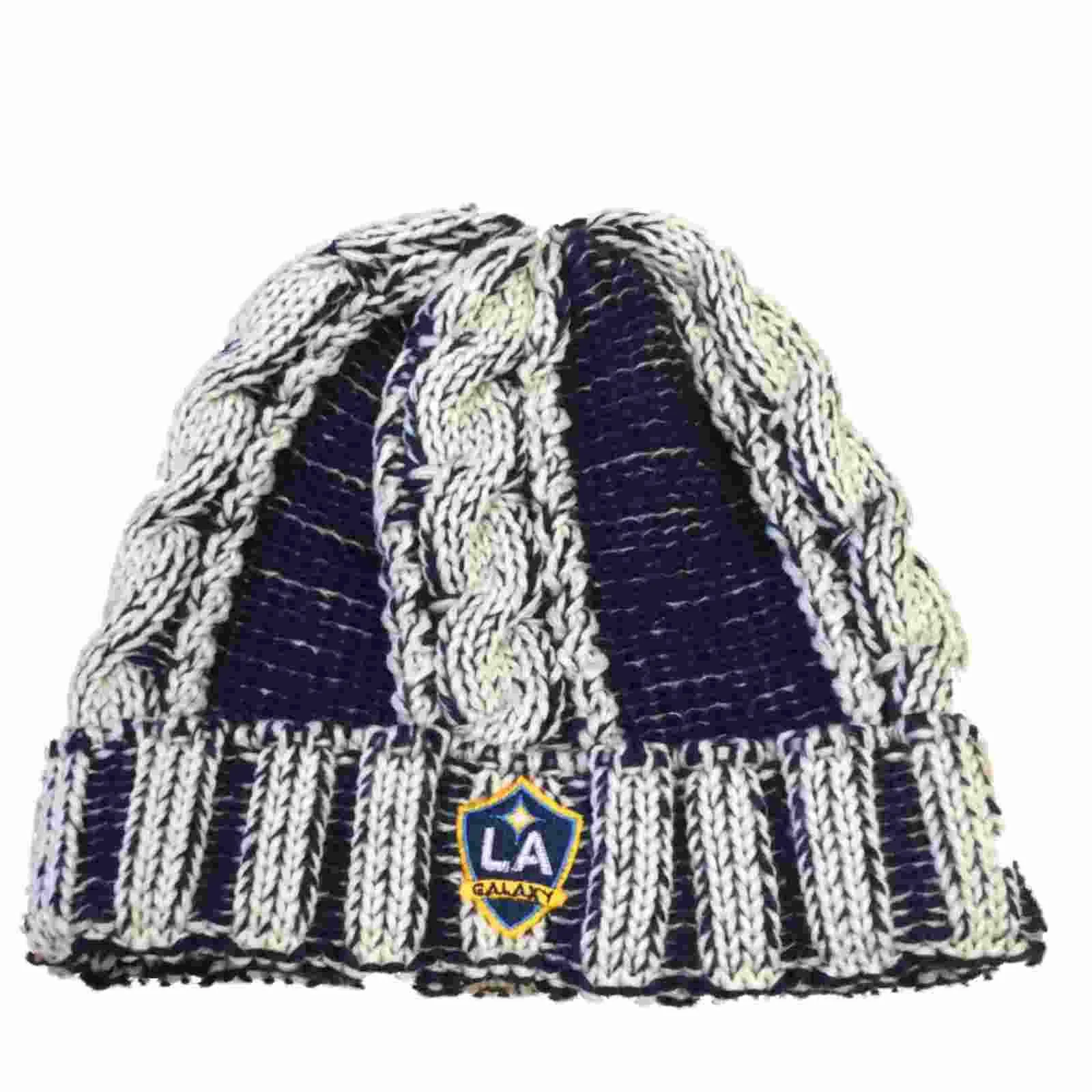 LA Galaxy MLS Adidas Blue and White WOMENS Cuffed Acrylic Knit Hat Cap Beanie