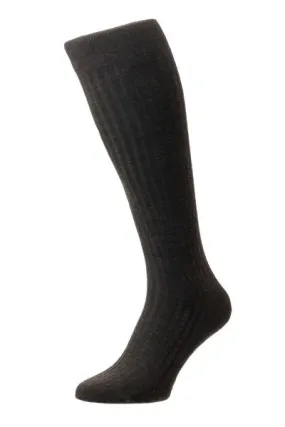 Laburnum Merino Wool Over-The-Calf Sock - Dark Brown - Medium