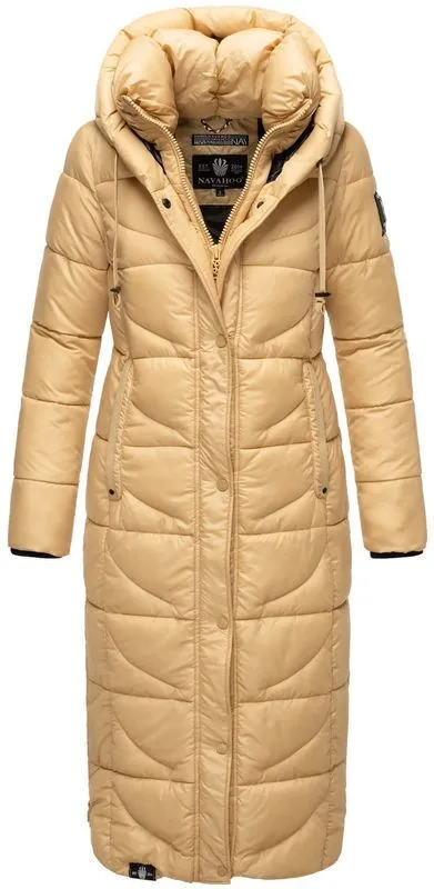 Ladies long winter jacket with hood WAFFELCHEN Navahoo