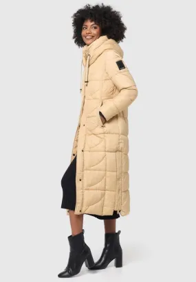 Ladies long winter jacket with hood WAFFELCHEN Navahoo