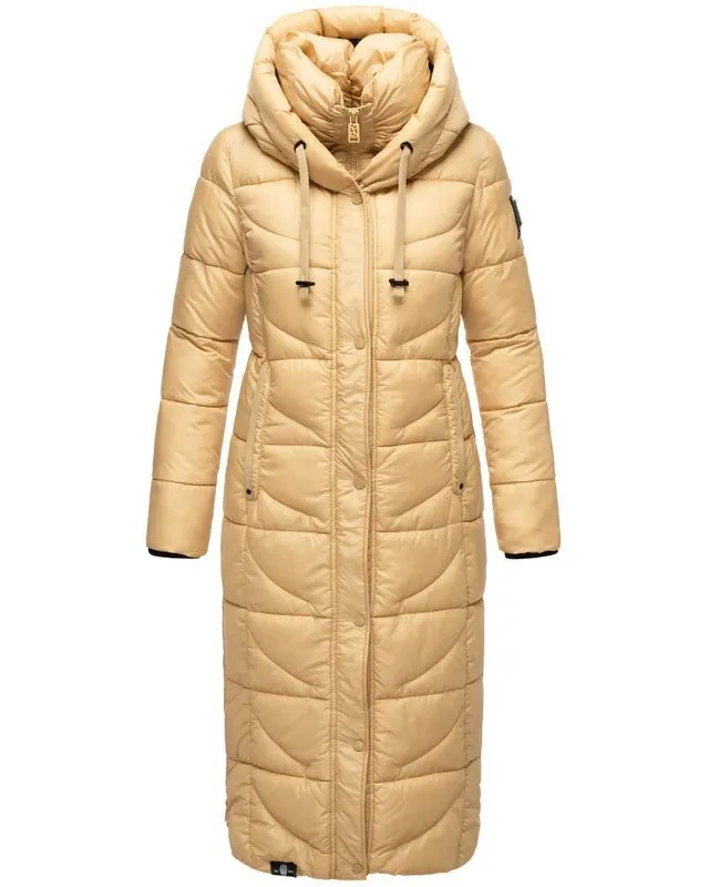 Ladies long winter jacket with hood WAFFELCHEN Navahoo