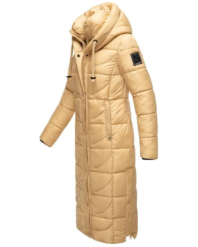 Ladies long winter jacket with hood WAFFELCHEN Navahoo